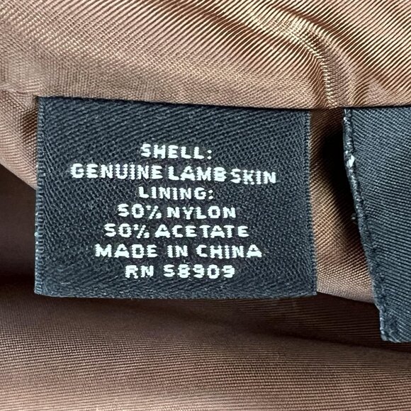 Murano Mens L Jacket Brown Leather Butter Soft Lambskin Full Zip Pockets Classic - Picture 4 of 16